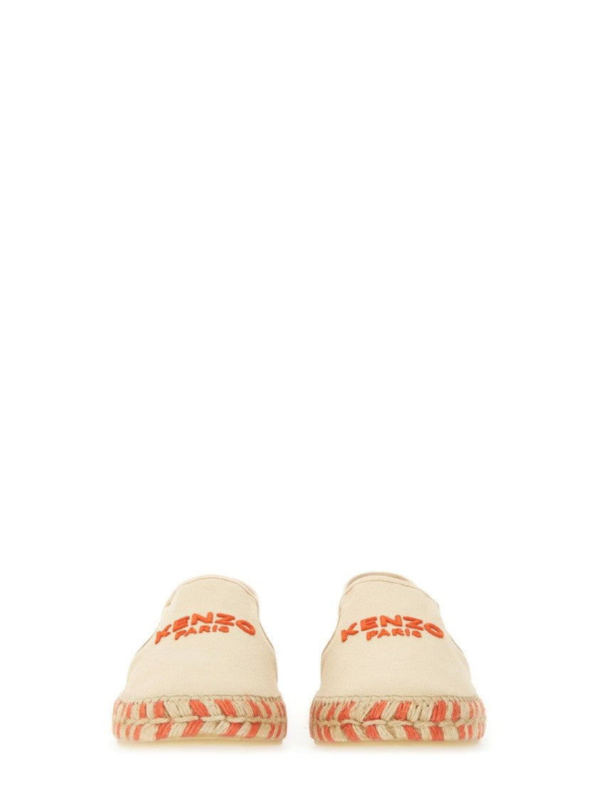 Kenzo White Logo Cotton Espadrilles