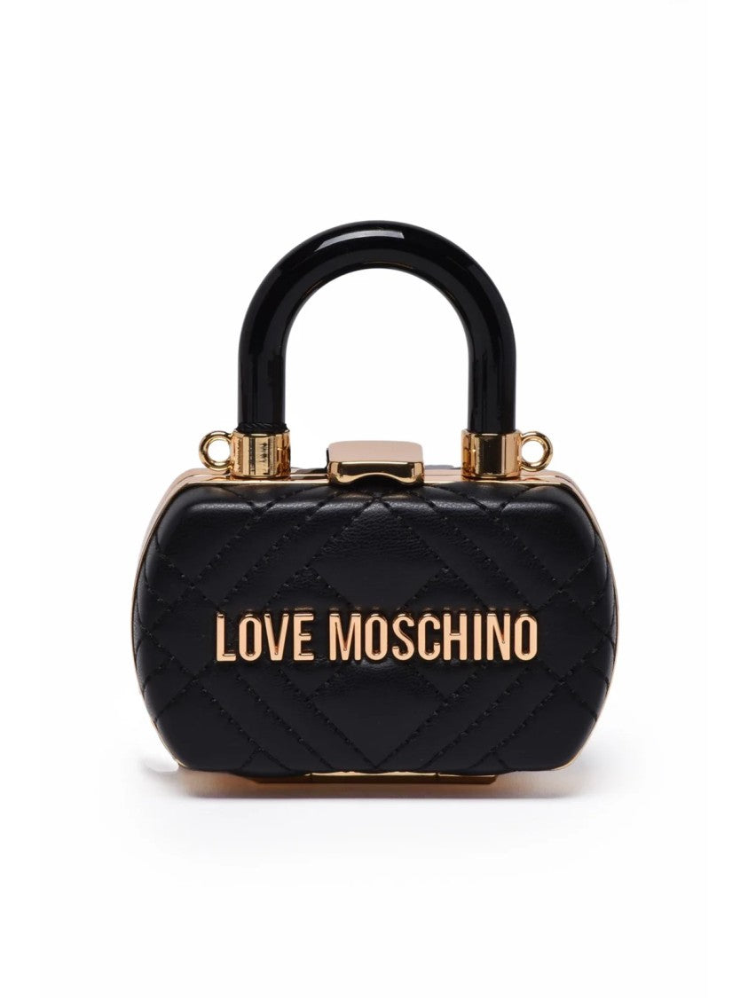 Love Moschino Black Polyurethane Quilted Coin Purse