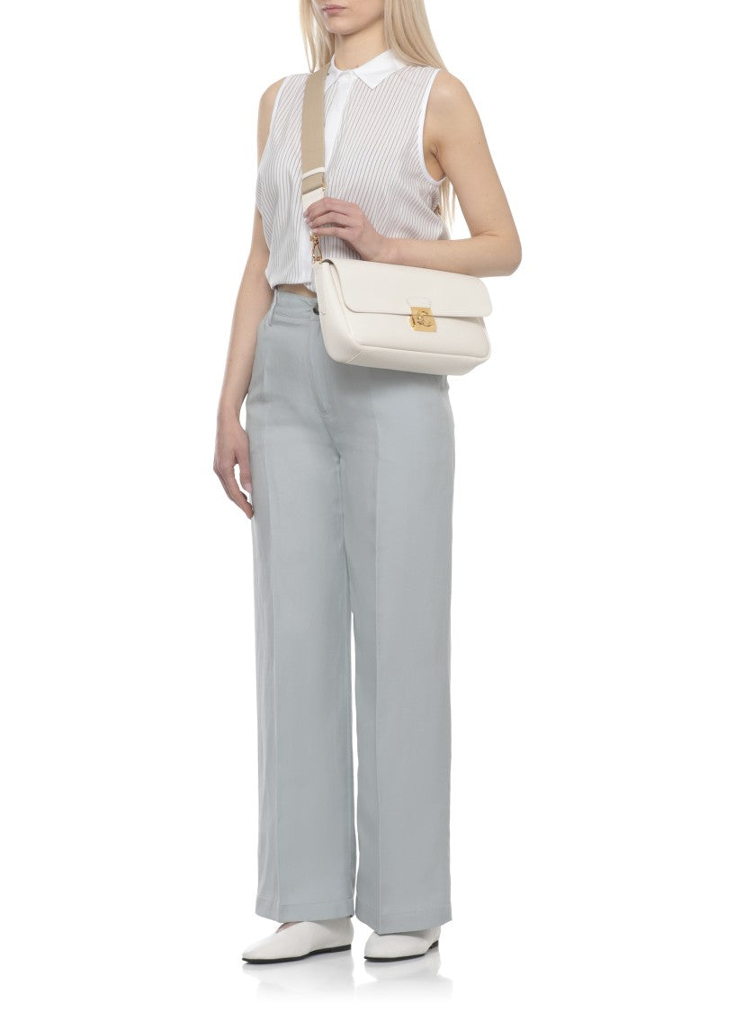 Coccinelle C-Me Lock Large Shoulder Bag With Gold-Tone Closure
