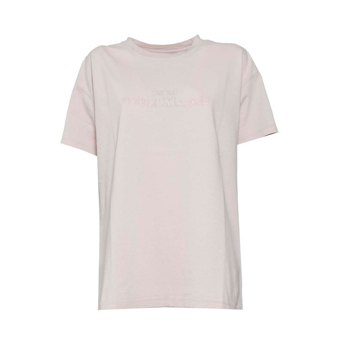 Maison Margiela Pink Cotton T-Shirt With Reverse Logo