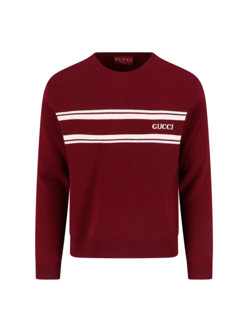 Gucci Logo Intarsia Sweater – Red