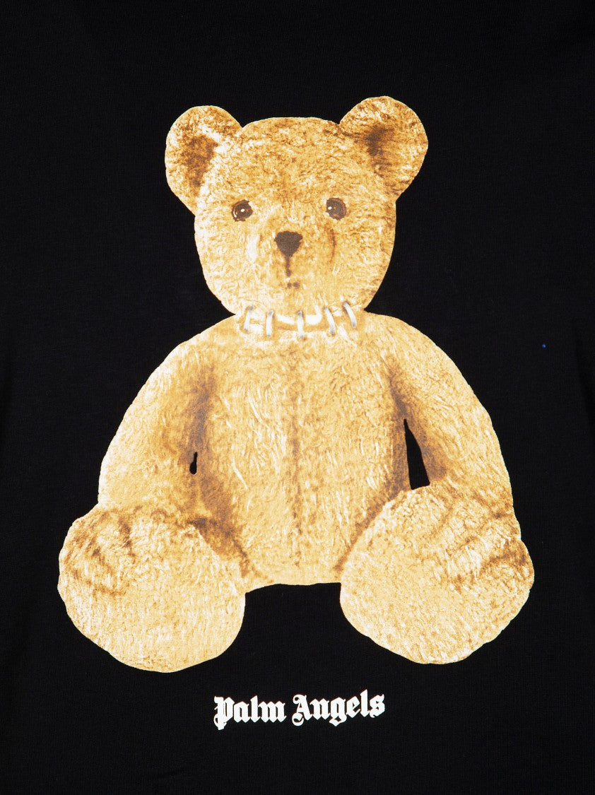 Palm Angels Black Bear Regular Spiked Collar T-Shirt