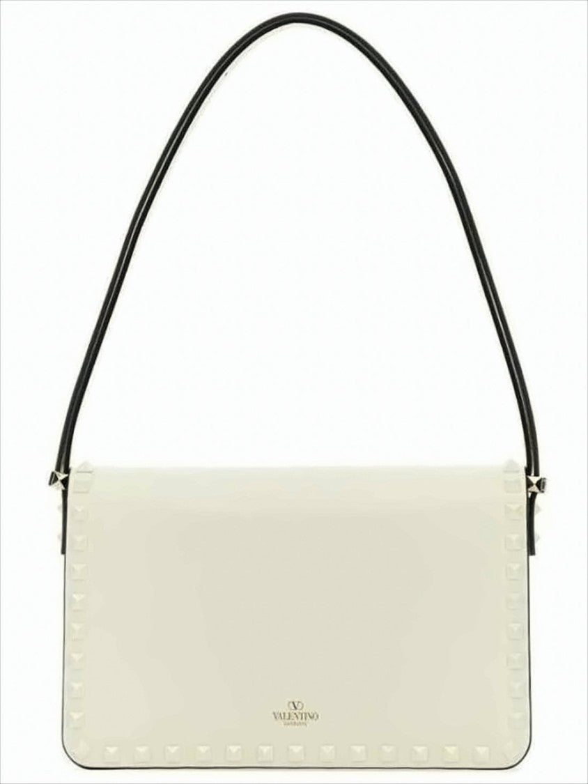 Valentino Garavani Rectangular White Calf Leather Shoulder Bag