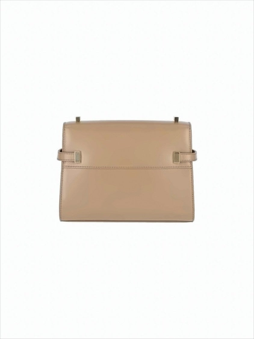 Saint Laurent Rectangular Calf Leather Crossbody Bag With Brass Accents
