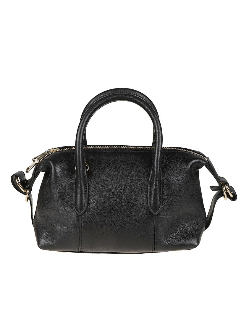 Patrizia Pepe Smooth Calf Leather Metallic Accent Top Handle Bag