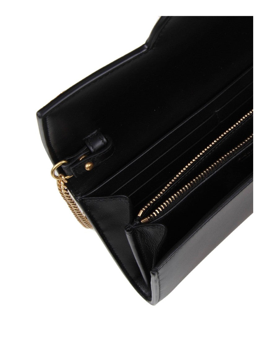 Balmain Buzz Wallet Bag In Black Leather