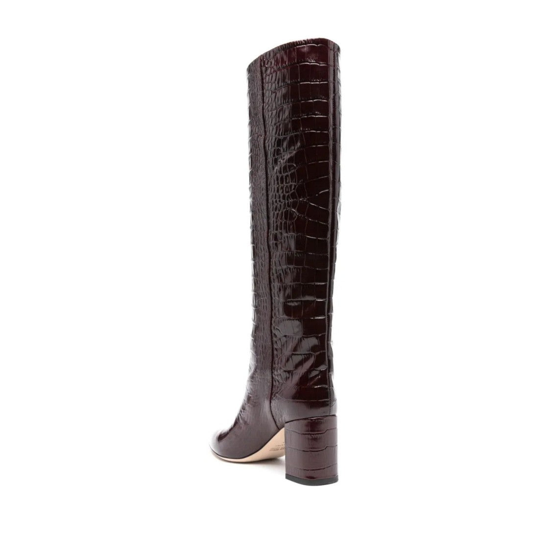 Paris Texas Brown Calf Leather Crocodile Knee-High Boots