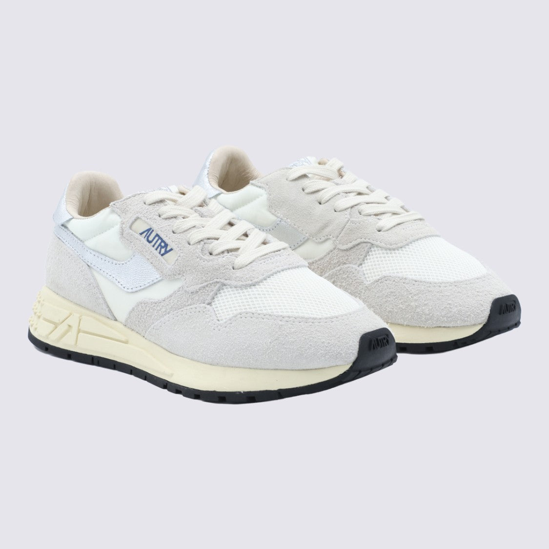 Autry Lace-Up Sneakers With Suede And Mesh Construction