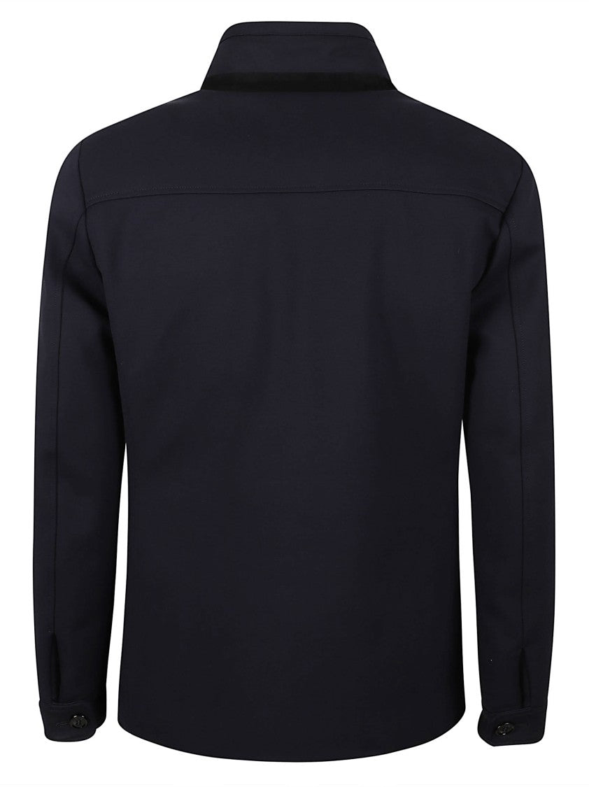 Moorer Double-Breasted Black Peacoat With Detachable Lining