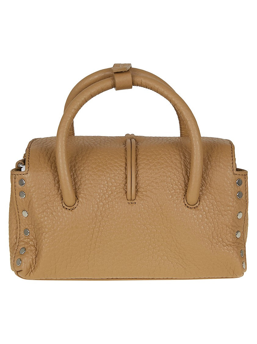 Zanellato Textured Leather Shoulder Bag With Silver-Toned Clasp