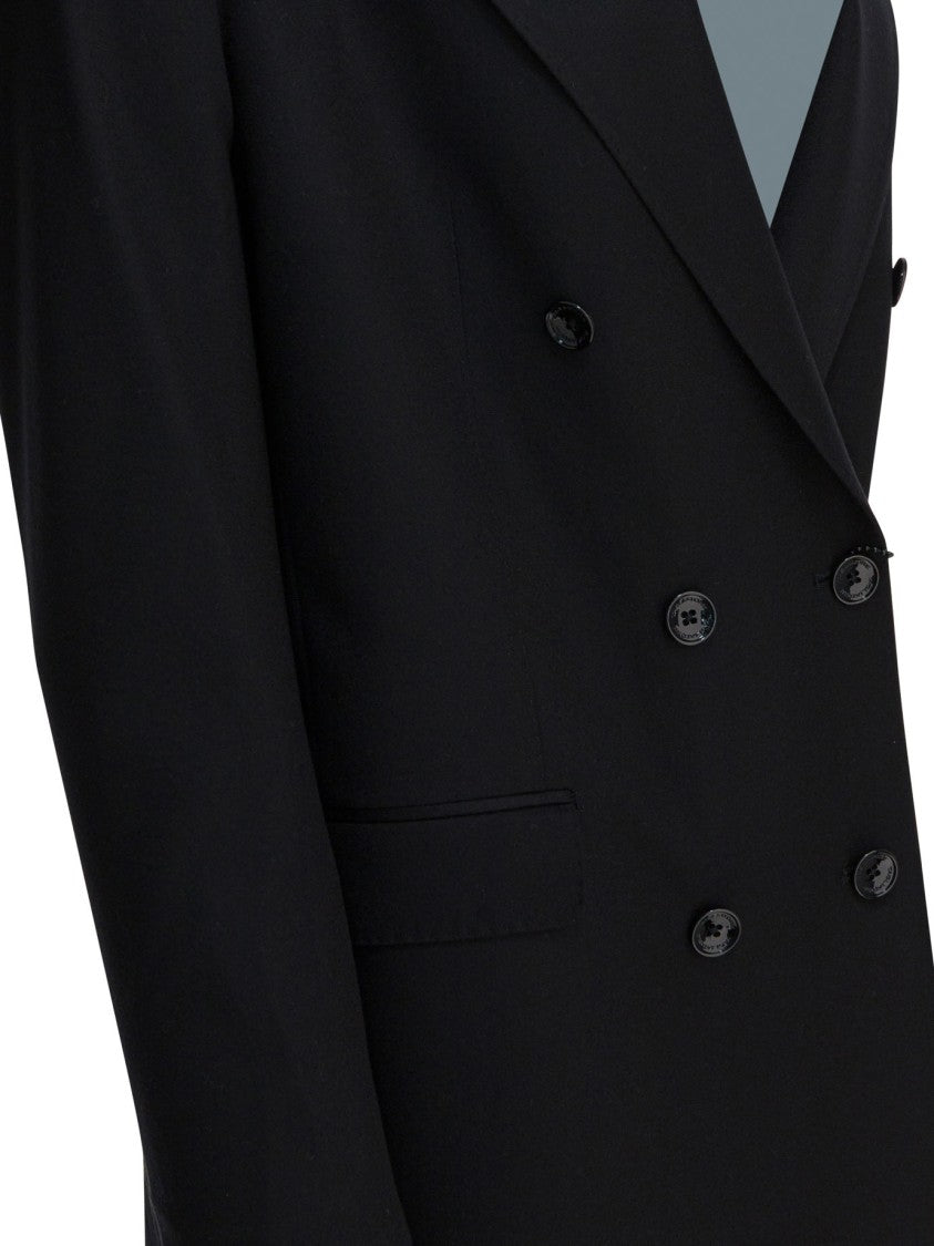 Tagliatore Double-Breasted Cupro Jacket With Notch Lapels