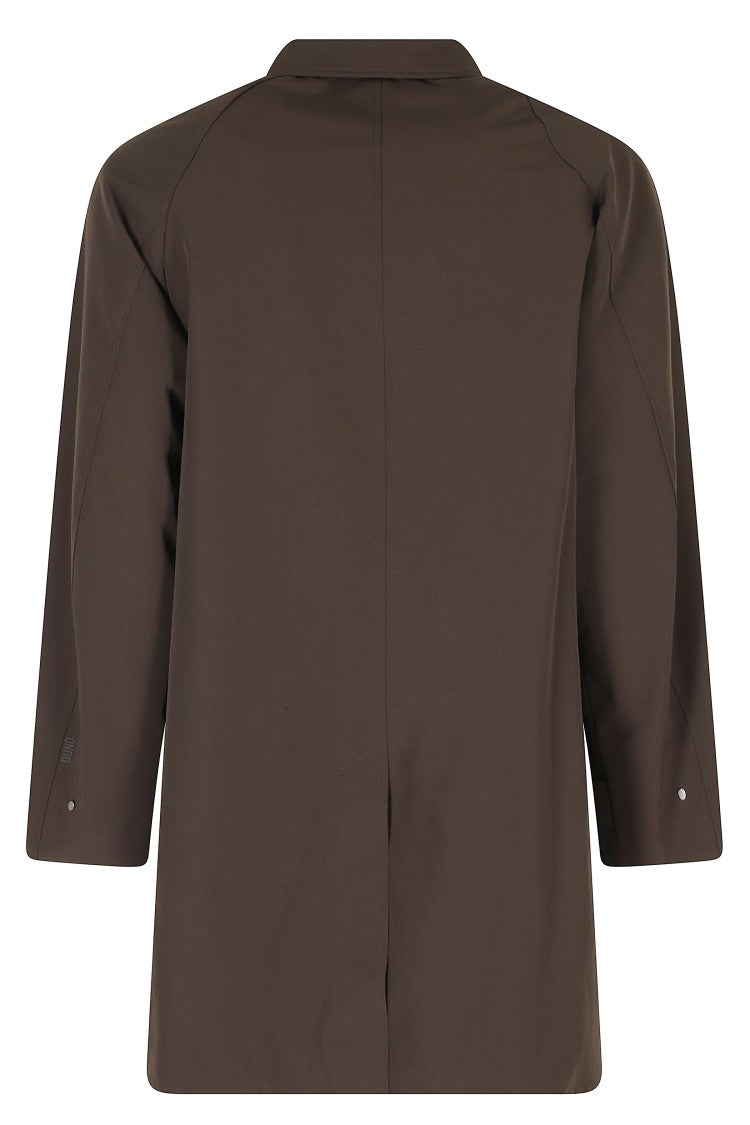Duno Brown Polyester Midi Coat