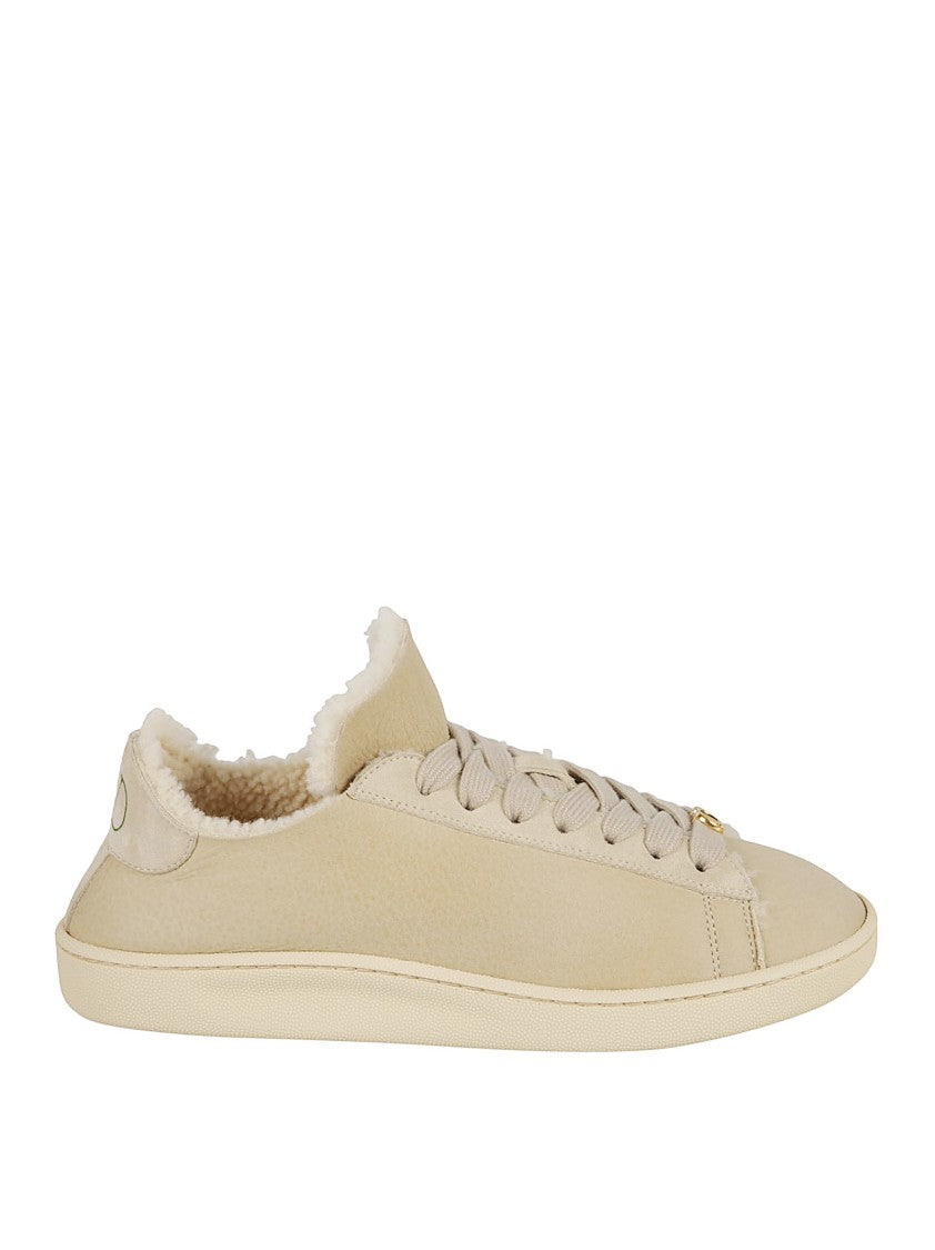 Valentino Garavani Low-Top Sneakers With Plush Shearling
