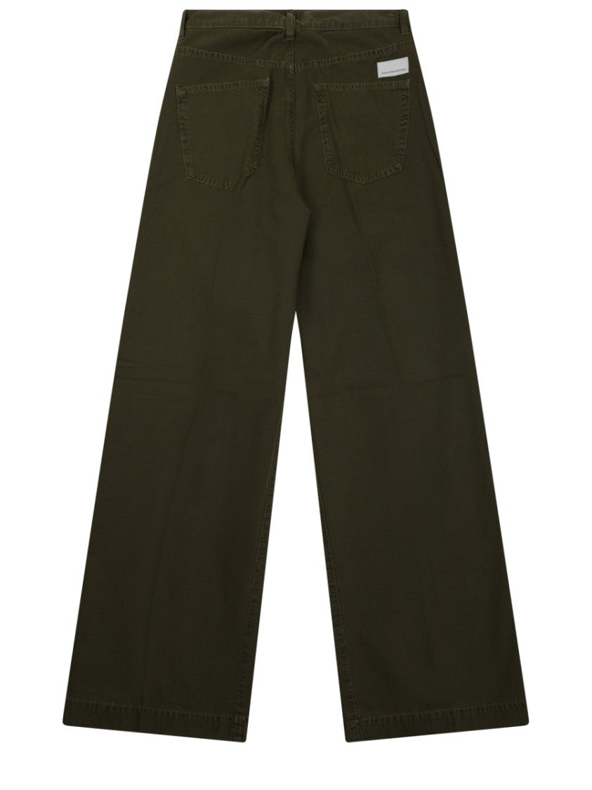 Nine In The Morning Ottavia High Waist Relaxed Silhouette Cotton Straight-Leg Pants