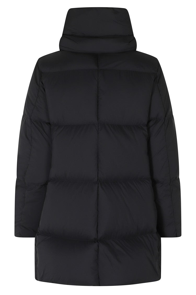 Herno Black High Neck Double-Slider Zip Polyamide Down Jacket