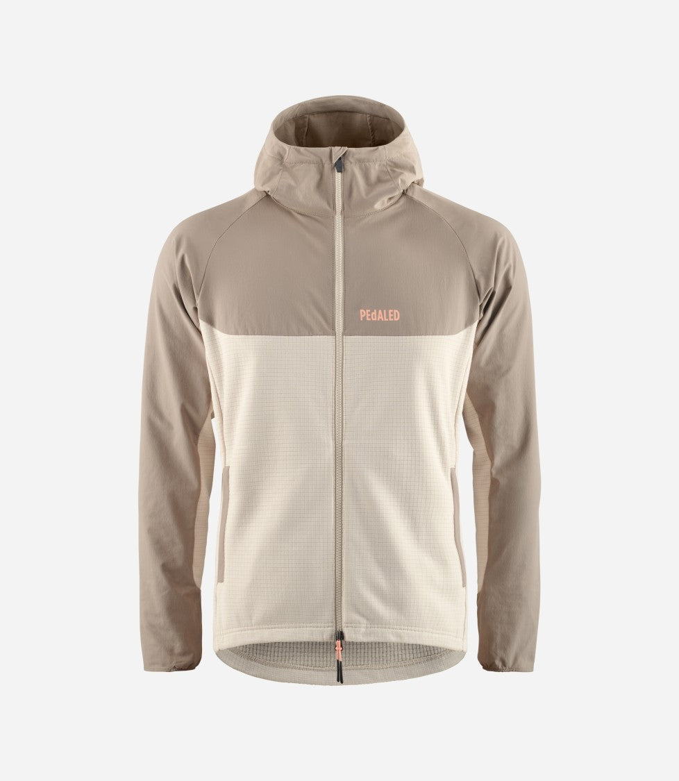 Pedaled Beige Gravel Merino Hooded Jersey