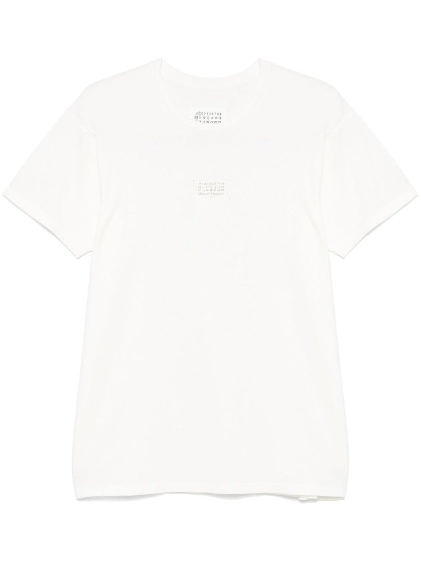 Maison Margiela White Cotton T-Shirt With Logo Stamp
