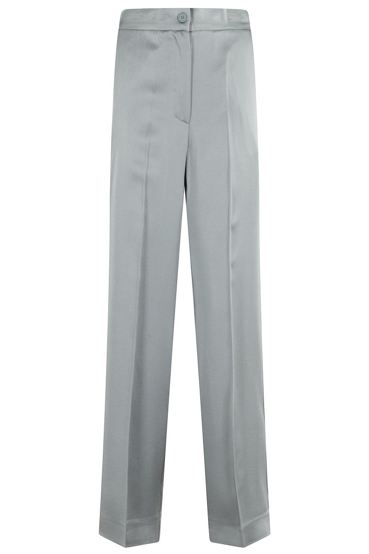Semi Couture High-Waisted Straight-Leg Pants With Satin Effect