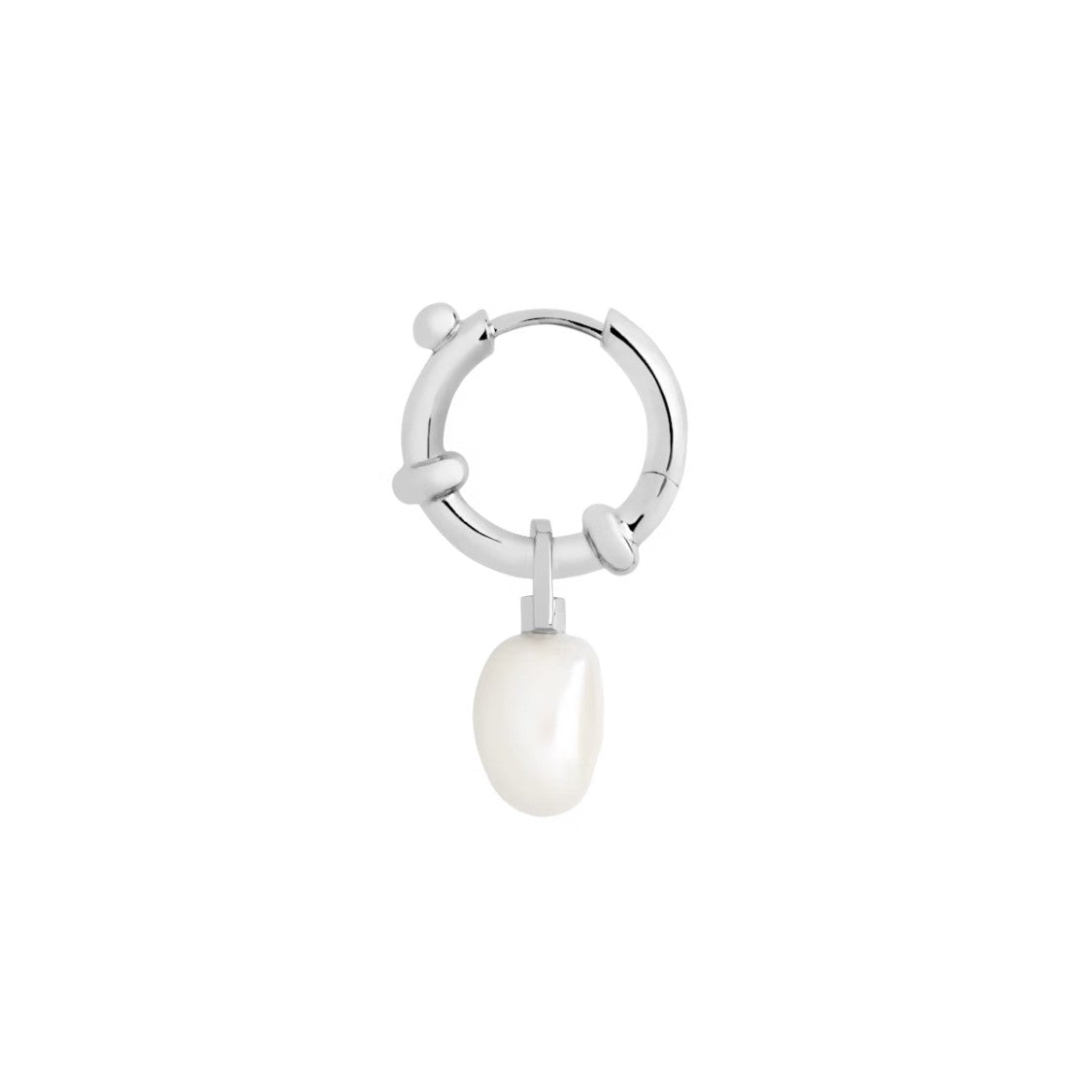 Maria Black Baroque Pearl Hoop Earrings In Recycled Sterling Silver