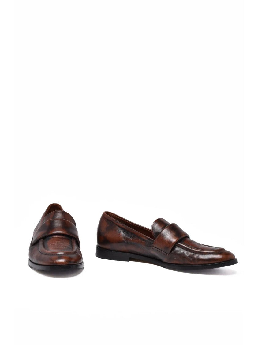 Lorena Paggi Brown Leather-Blend Classic Loafers