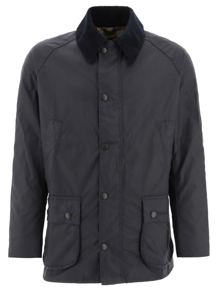 Barbour Waxed Cotton Barbour Jacket With Corduroy Collar And Timeless Design