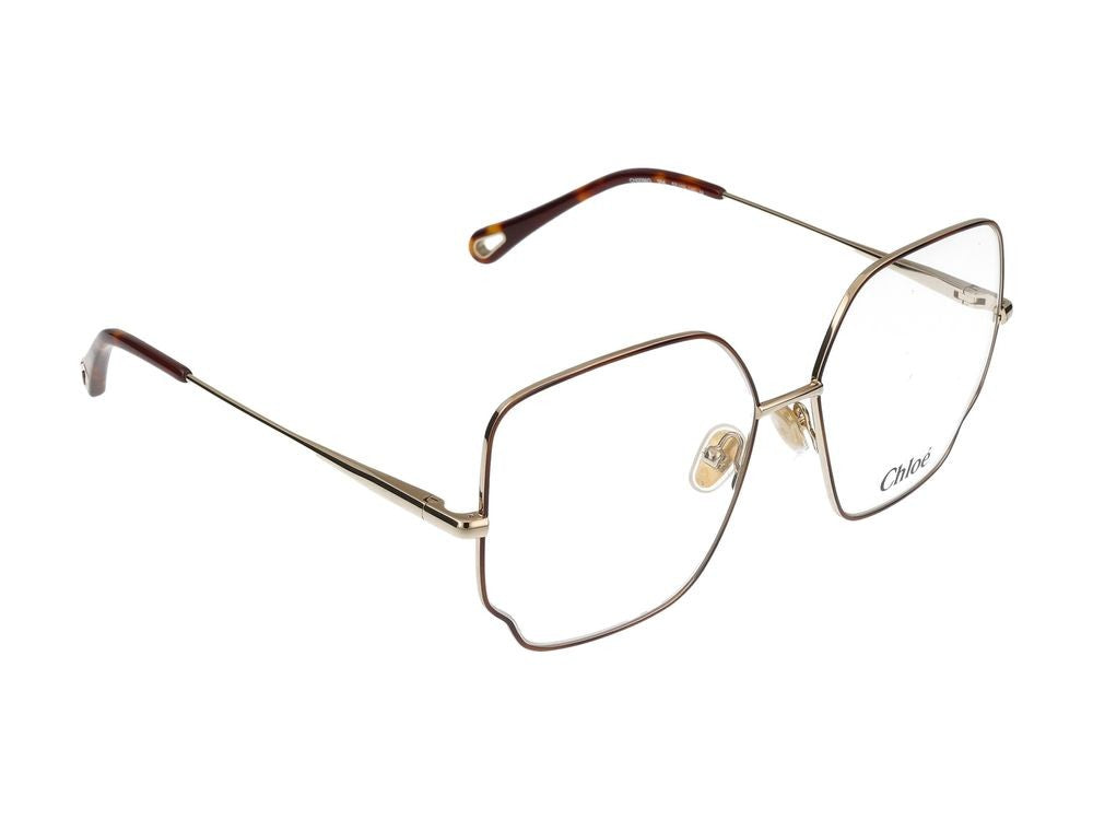 Chloé Eyeglasses Ch0096o 004 Havana Gold Transparent 57/15/145