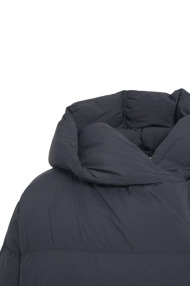 Blauer Maxi-Length Padded Coat With Voluminous Silhouette And Cozy Hood