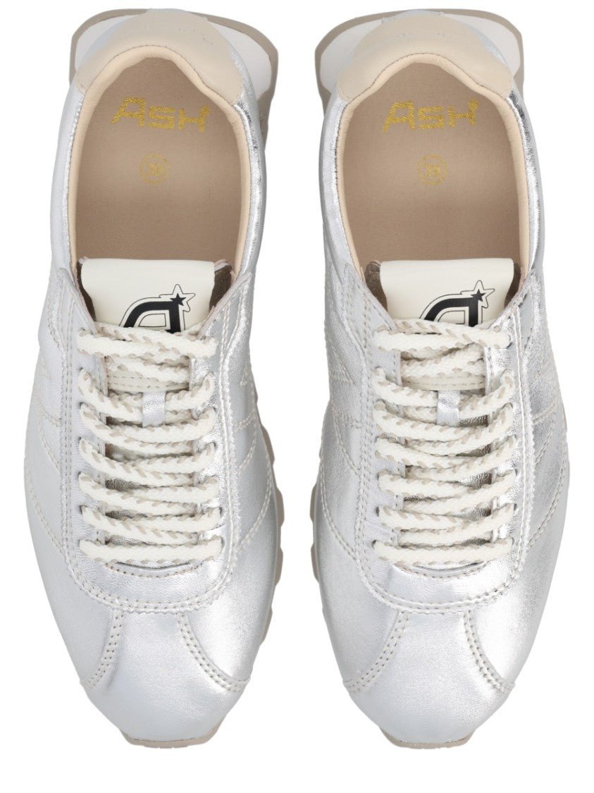 Ash Killbill Calfskin Metallic Silver Sneakers