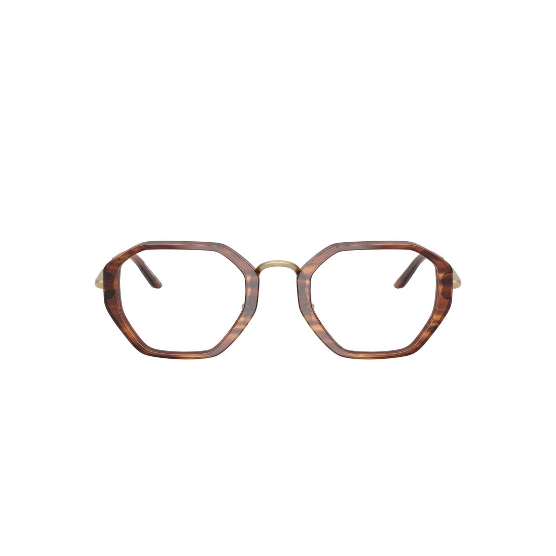 Giorgio Armani 0Ar7282 Geometric Tortoiseshell Eyeglasses With Gold Accents
