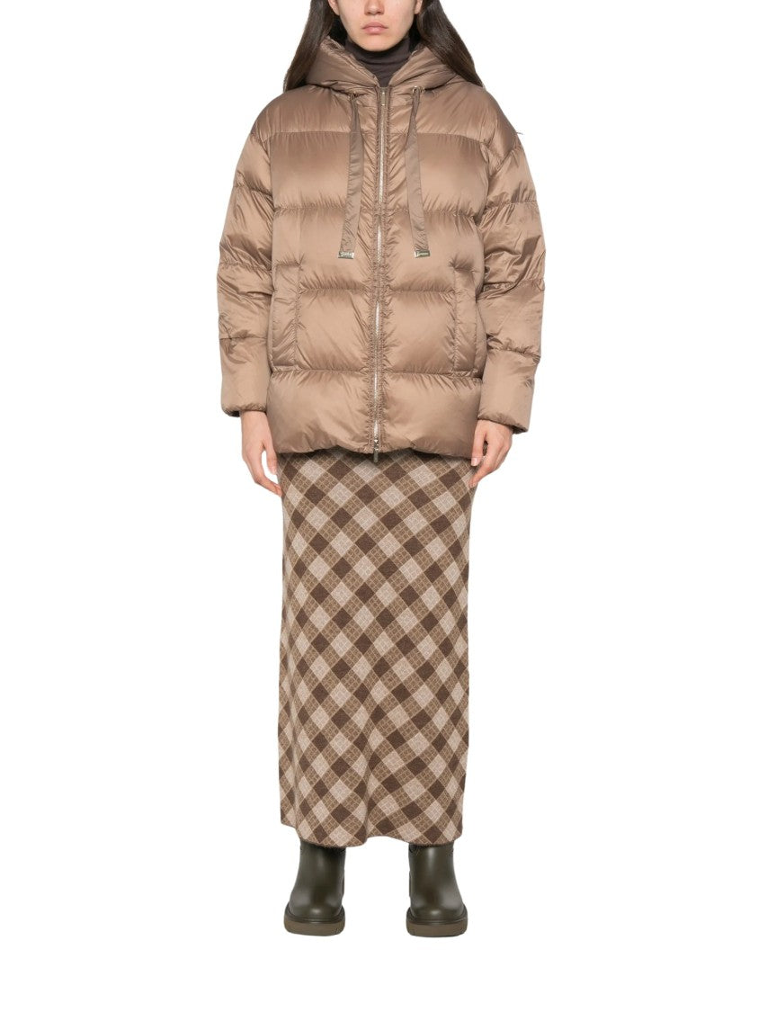 Max Mara Mtcnerine Boxy Hooded Drawstring Short Down Jacket