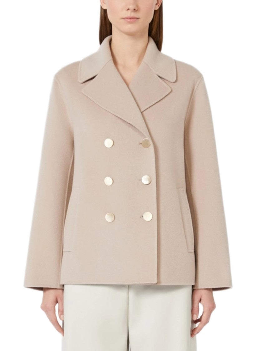 Max Mara Double-Breasted Short Coat With Metallic Buttons