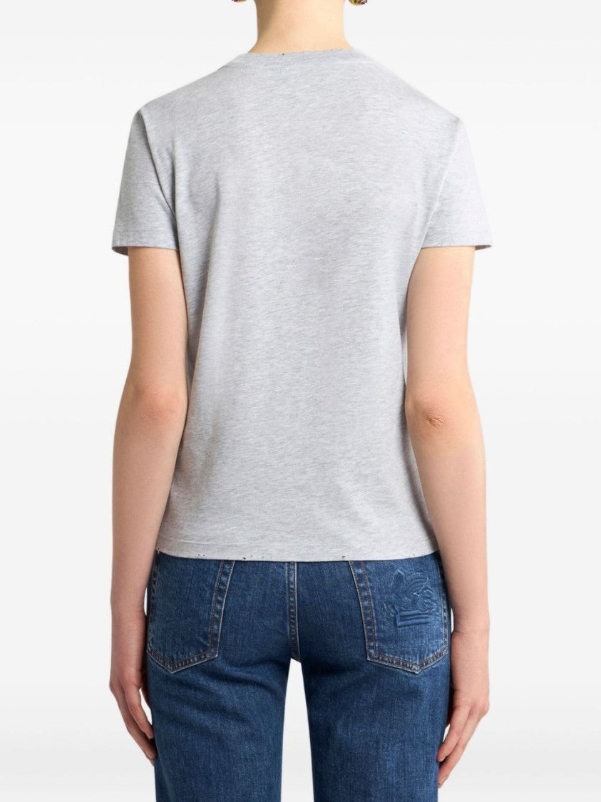 Etro Artistic Floral Print Cotton T-Shirt