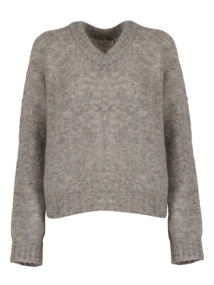 Aspesi Long-Sleeved Mohair Blend Knit Top