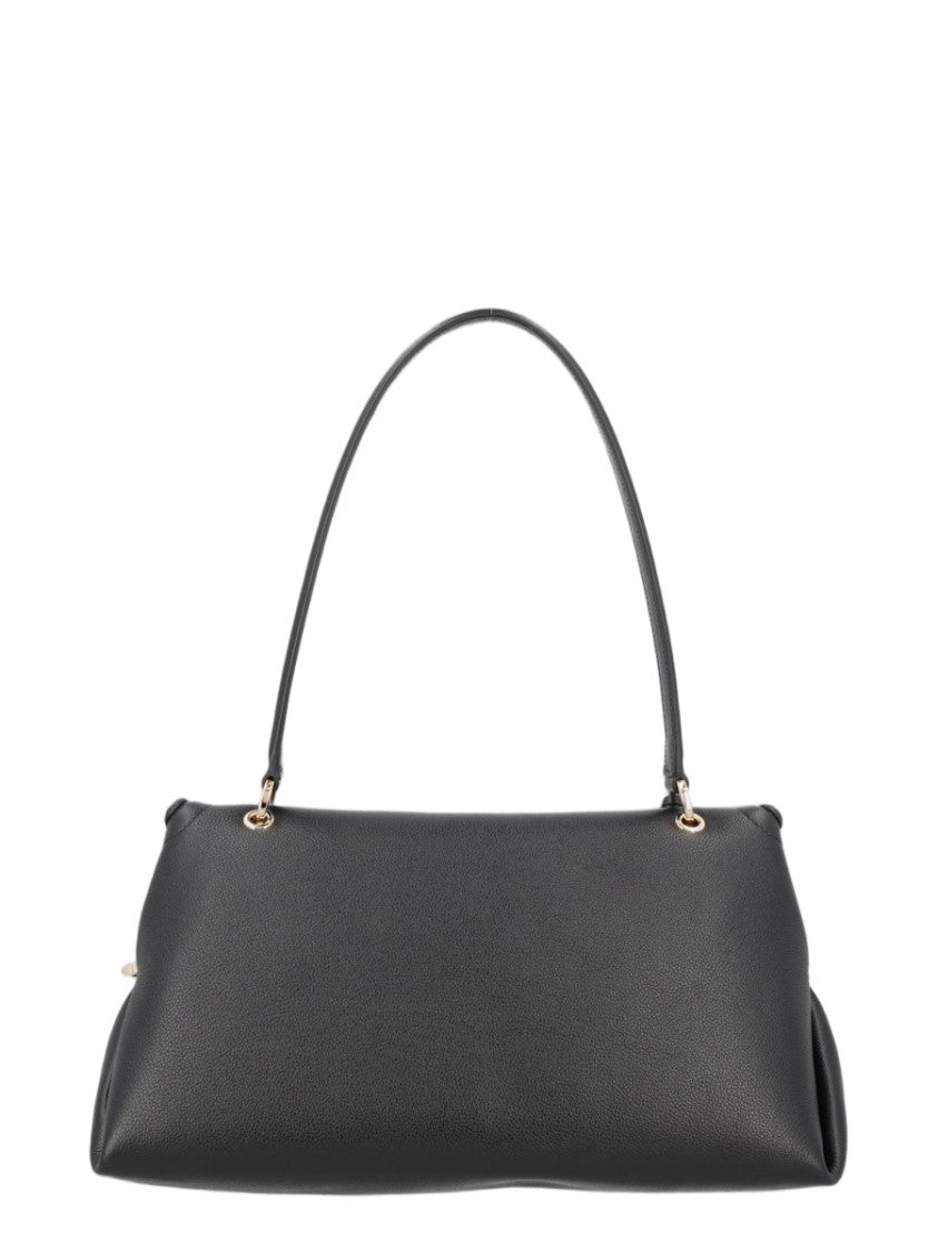 Ferragamo Black Structured Calf Leather Shoulder Bag