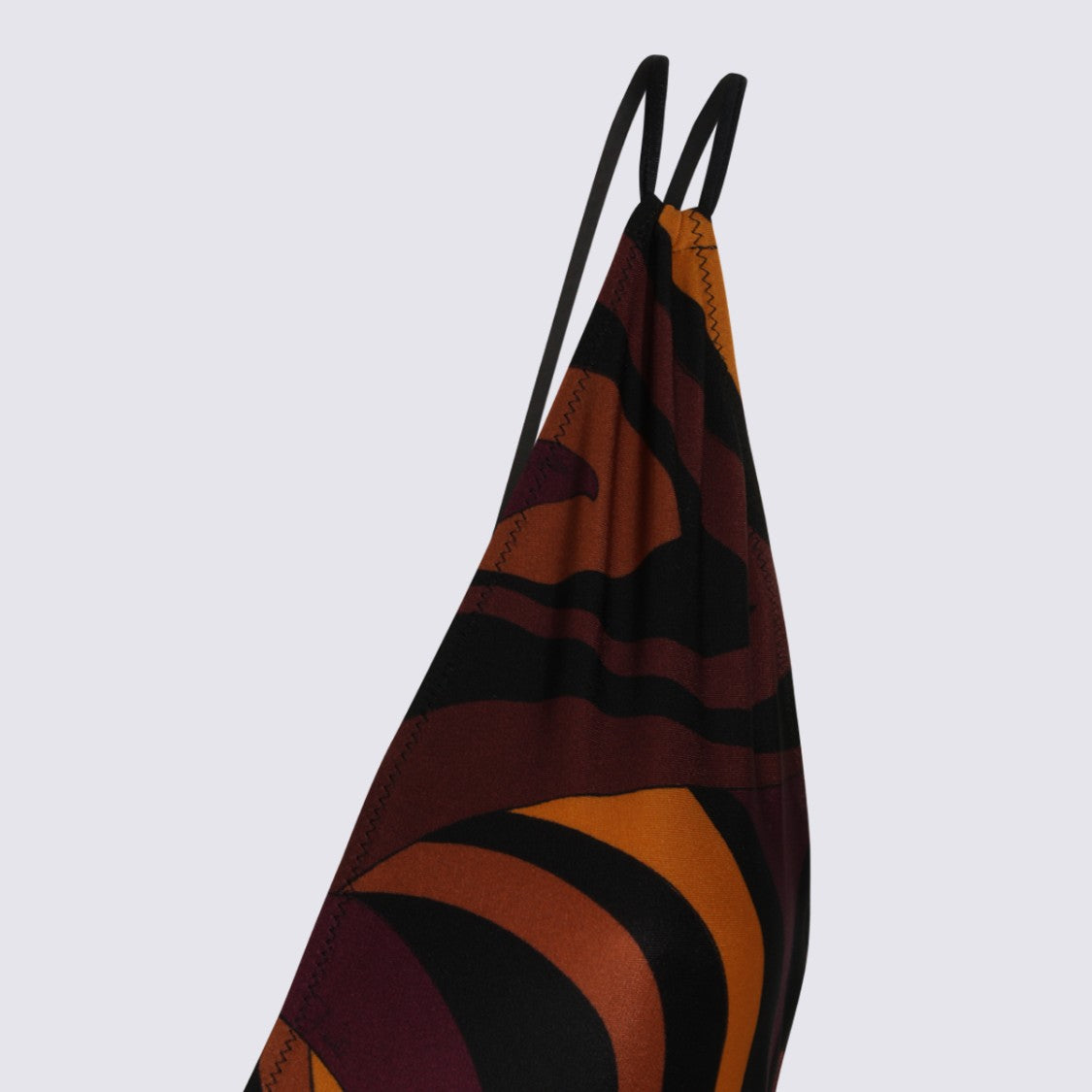 Emilio Pucci Abstract Pattern One-Piece Swimsuit With Deep V-Neckline