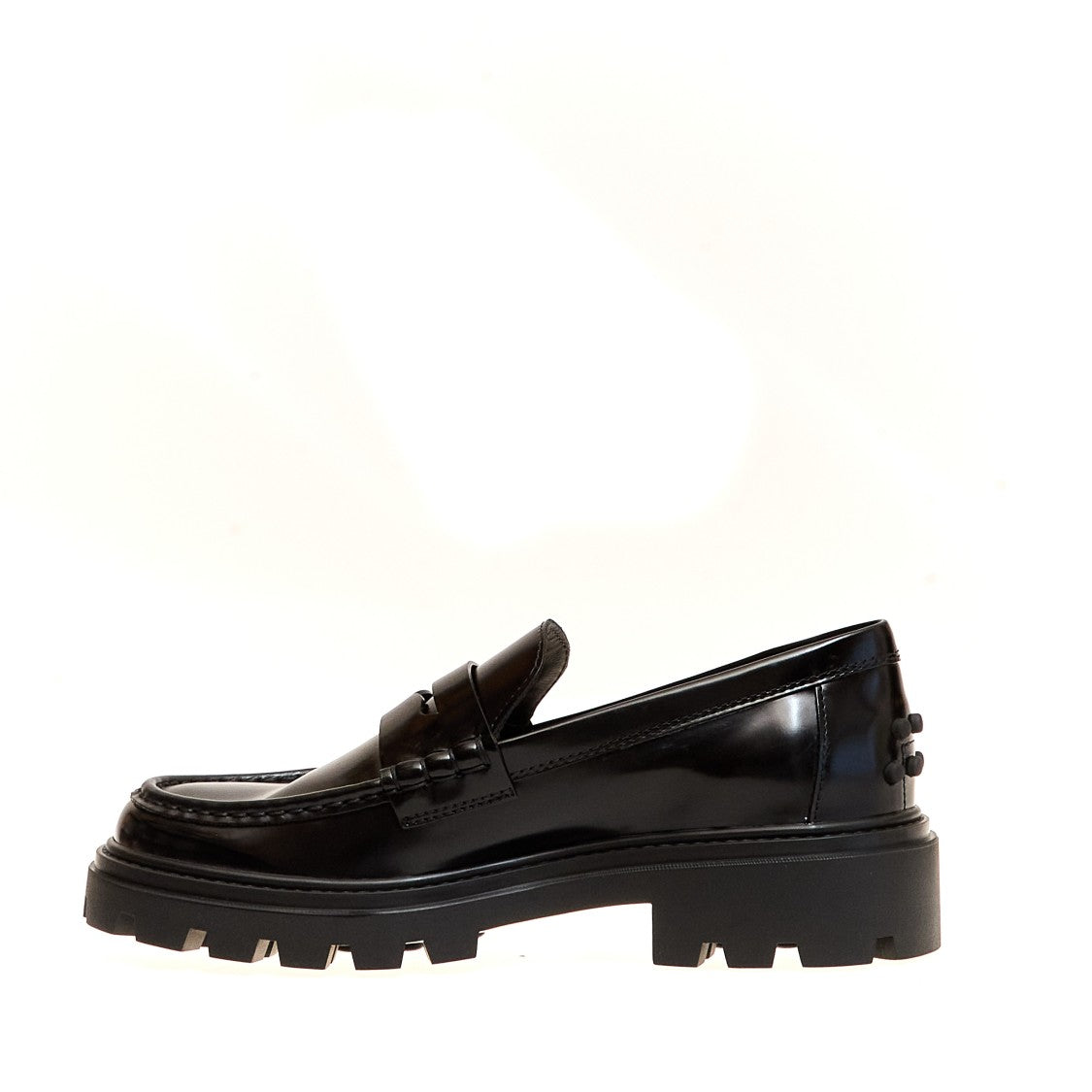 Tod's Black Brushed Tank Moccasin