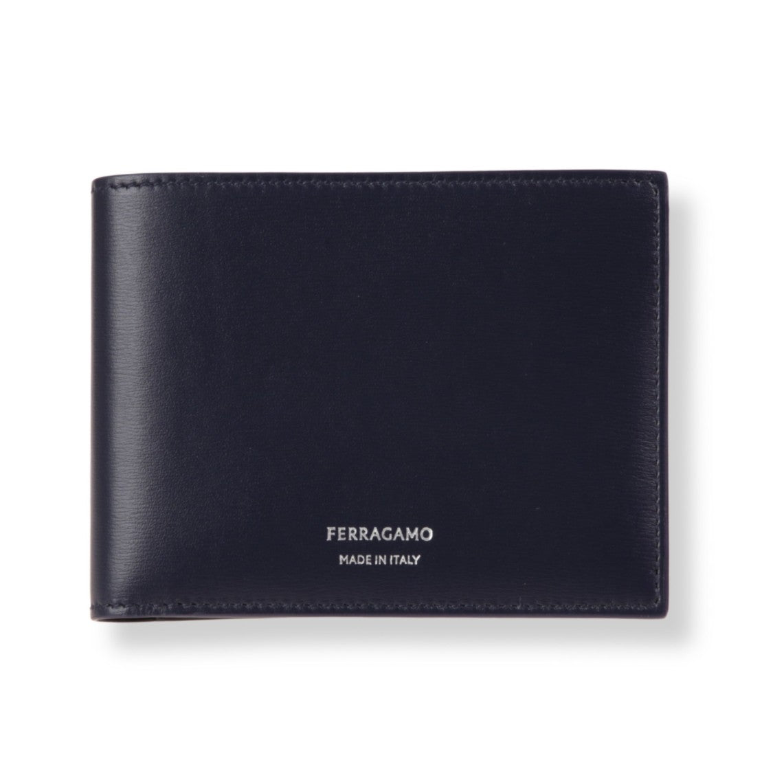 Ferragamo Minimalist Brown Leather Wallet With Subtle Stitching
