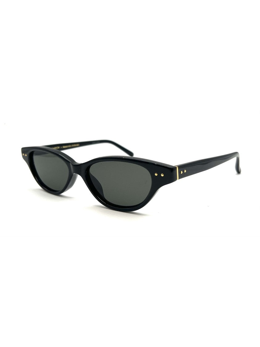 Linda Farrow Black Lfl965 Cat-Eye Gold Sunglasses