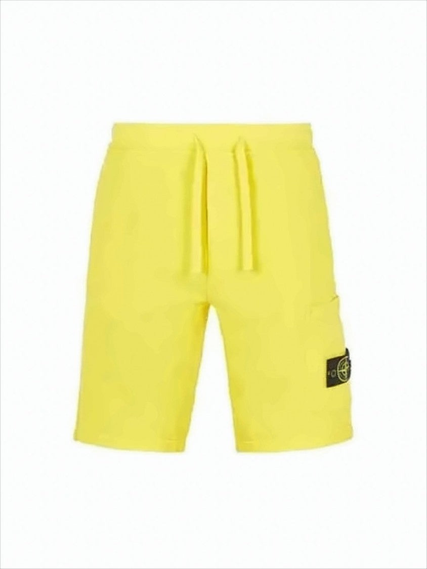 Stone Island Yellow Shorts With Elastic Waistband