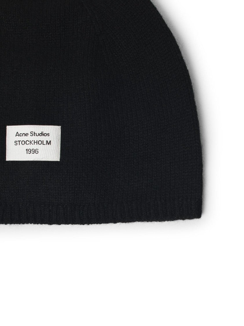 Acne Studios Black Ribbed Cashmere Beanie