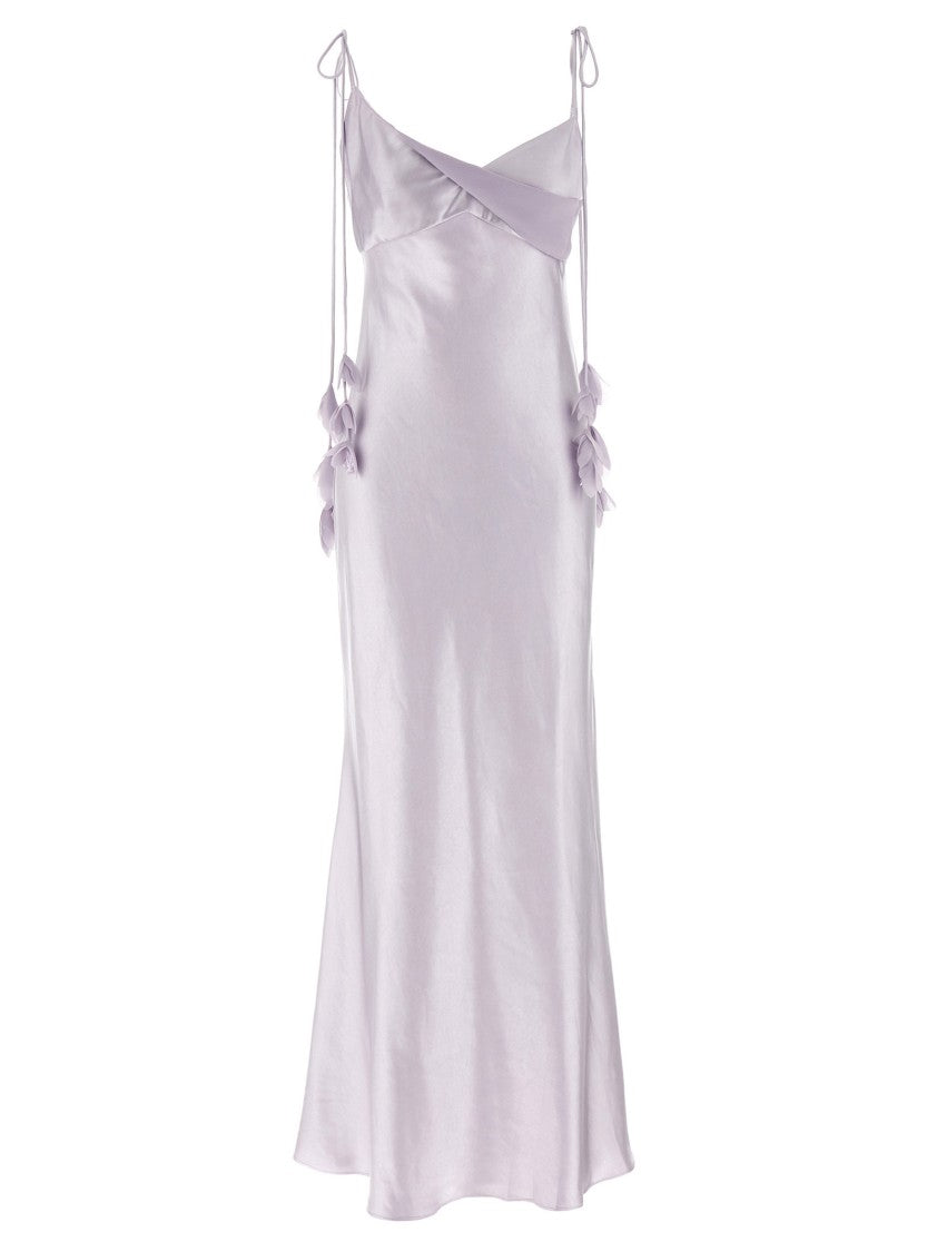 Self-Portrait 'Lilac Satin Flower Maxi' Dress