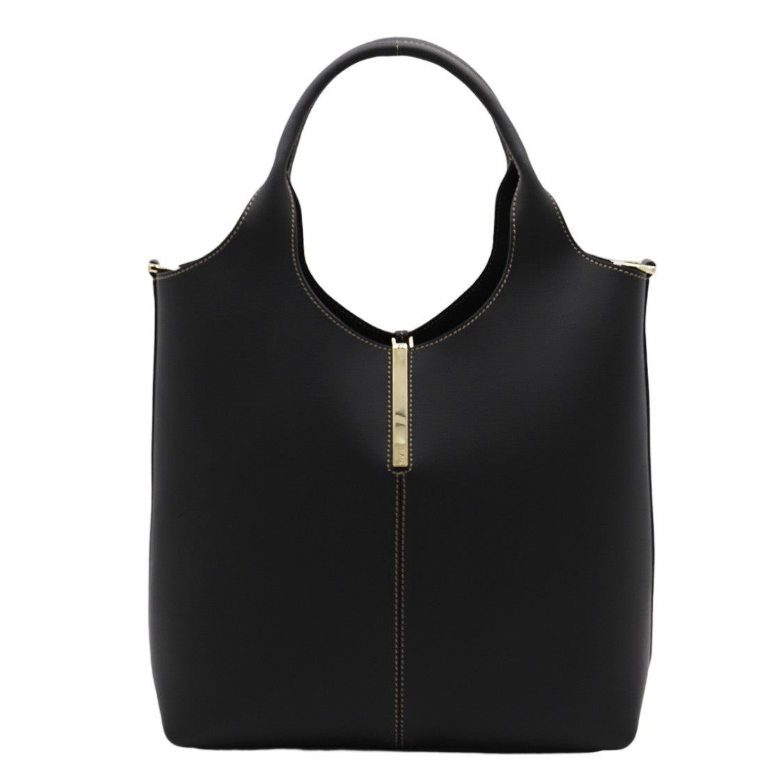 Tod's Structured Handbag With Rounded Top Handle And Gold-Tone Accent