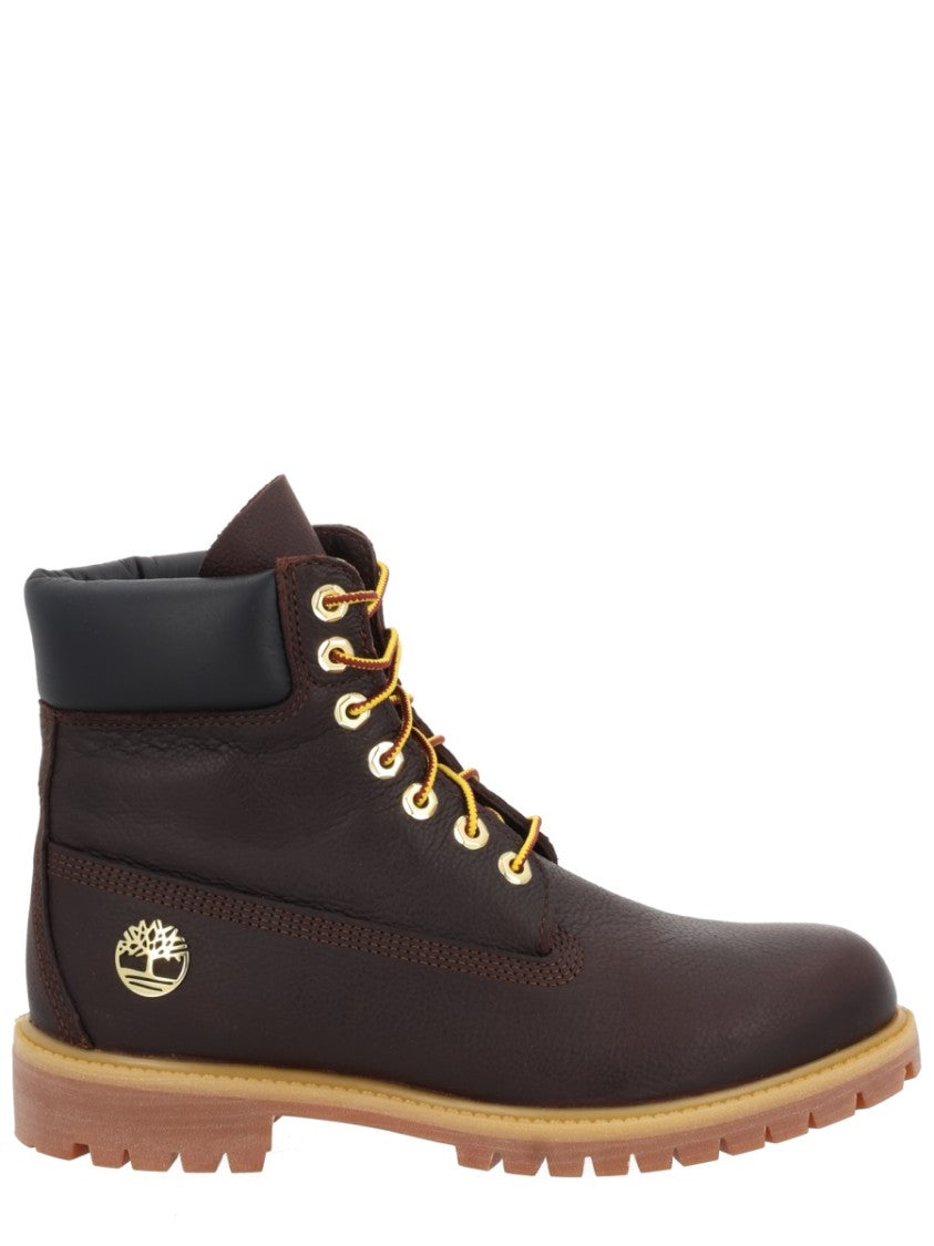 Timberland Rugged Brown Leather Boots With Padded Ankle Support