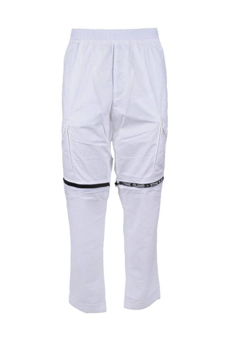 Stone Island Cotton Stretch Cargo Pants - White