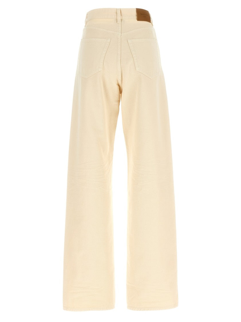 Saint Laurent V-Shaped High-Waist Straight Jeans