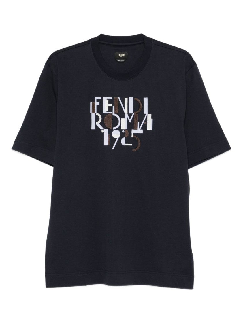 Fendi Relaxed Fit Graphic Print T-Shirt With Contrasting Typography