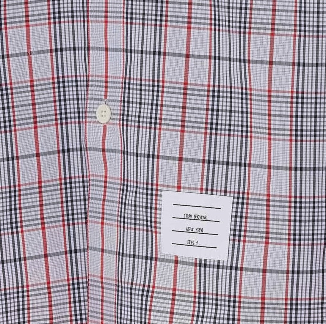 Thom Browne Classic Plaid Pattern Long-Sleeve Shirt