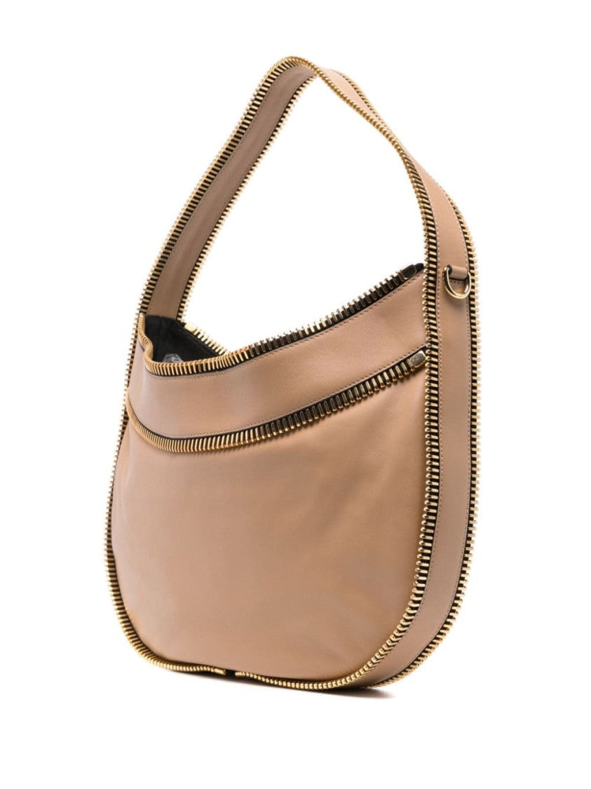 Moschino Camel Brown Smooth Grain Calf Leather Bag