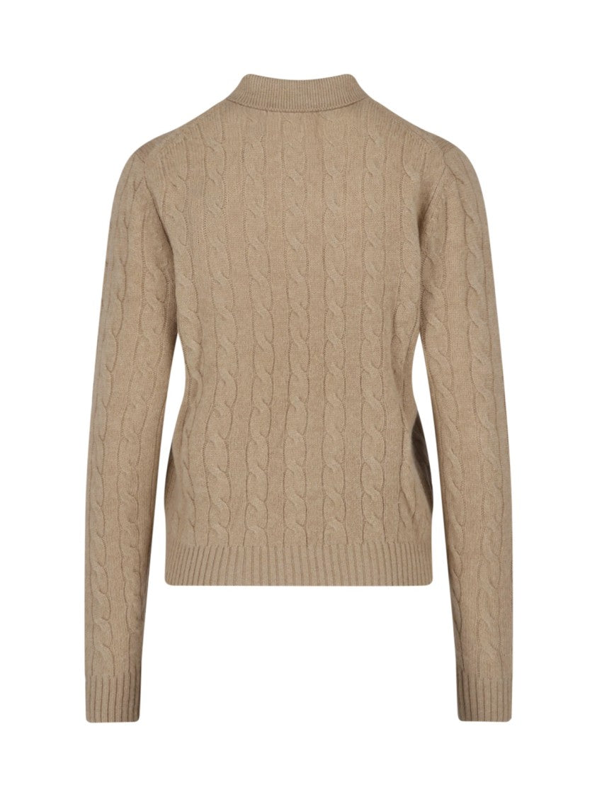 Polo Ralph Lauren Beige Wool-Cashmere Embroidered Logo Polo Shirt