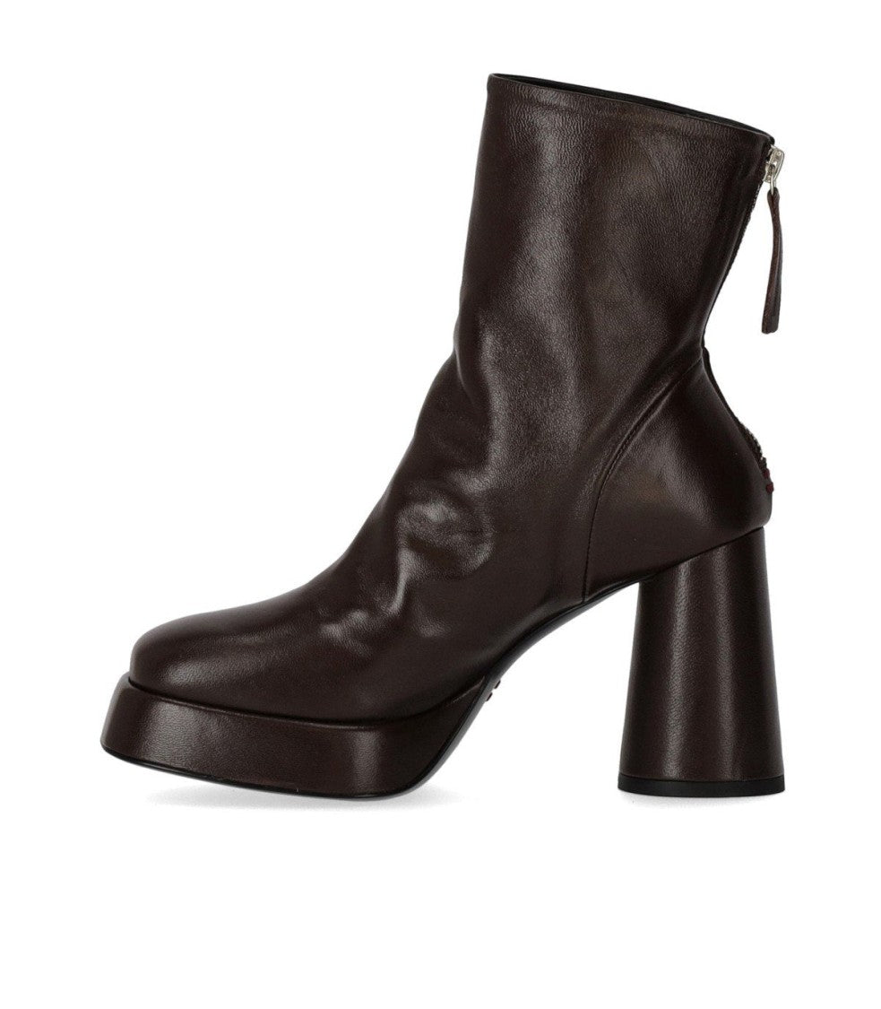 Halmanera Lara Dark Brown Heeled Ankle Boot